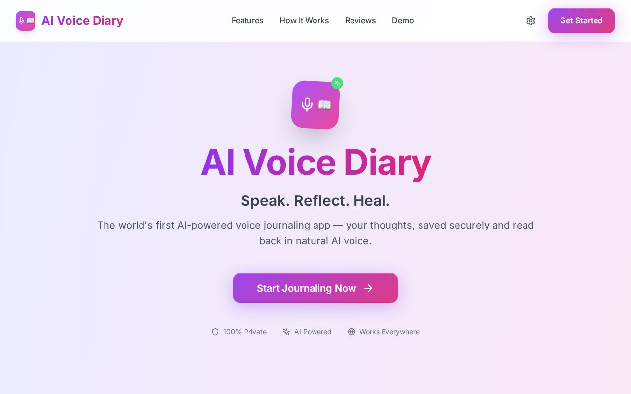 Preview of AI Voice Diary App