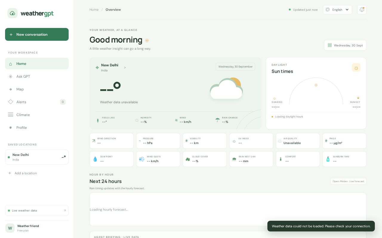 Preview of WeatherGPT V1