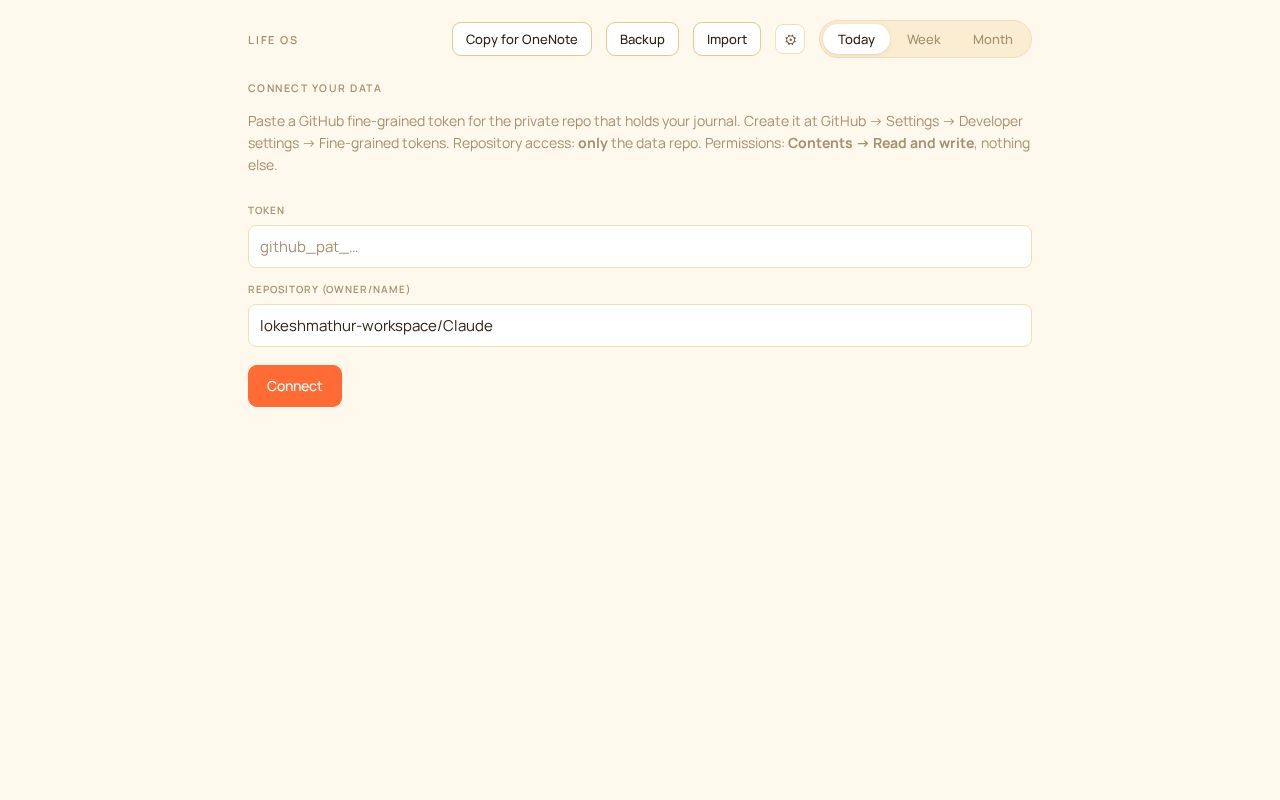 Preview of Lifeos App