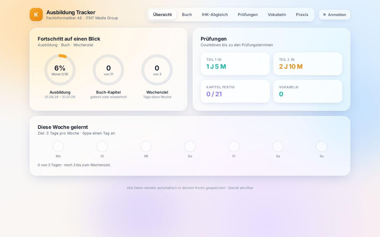 Preview of Ausbildung Tracker App