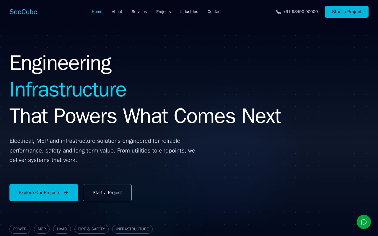 Preview of Premium engineering company frontend - SeeCube Associates