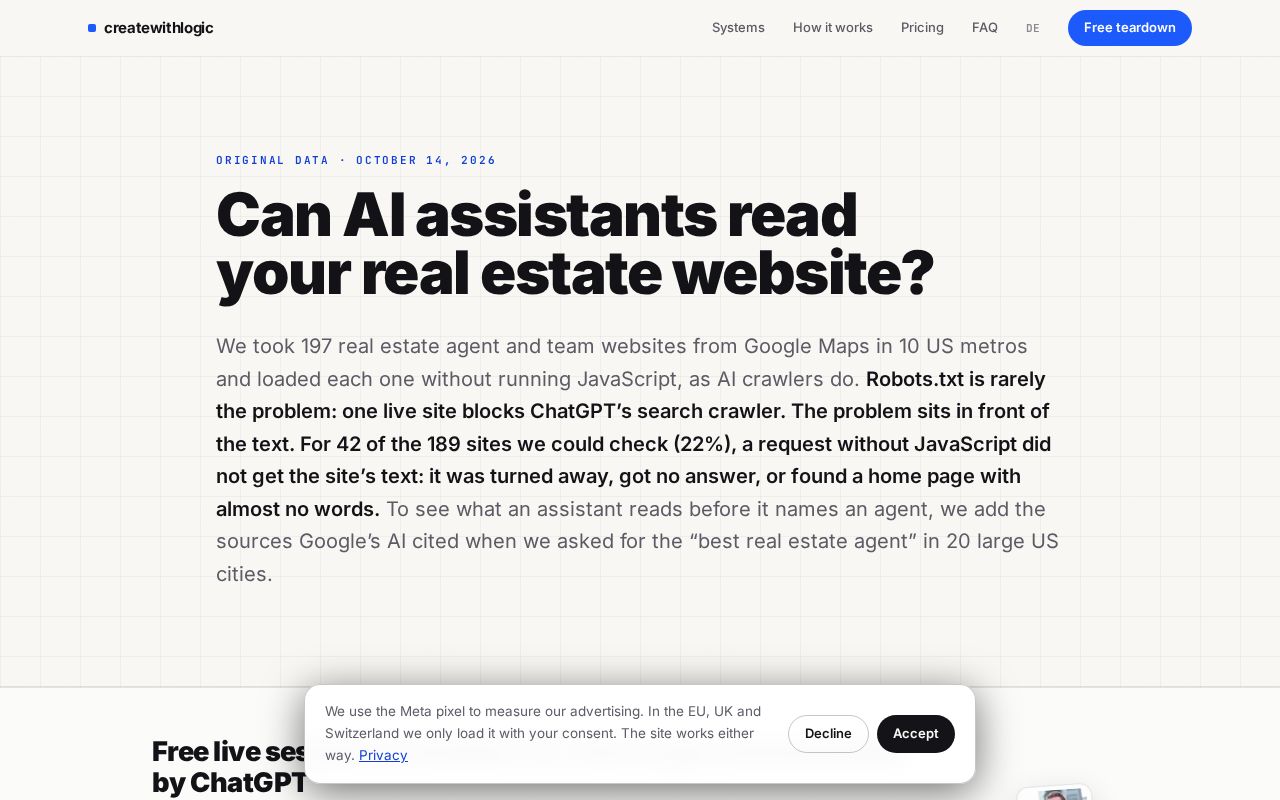 Preview of Ai Readiness Real Estate Agent Websites