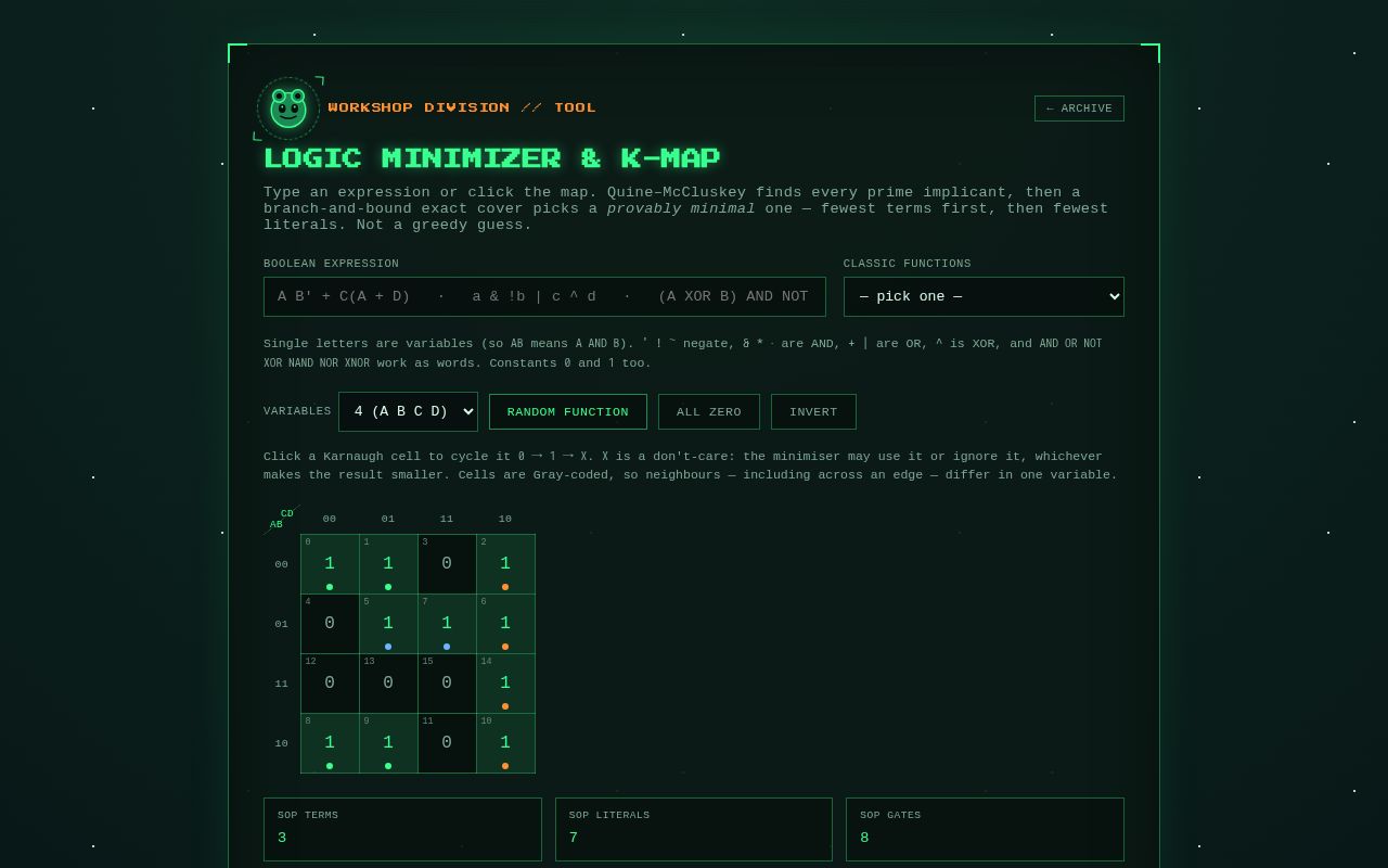 Preview of Logic Minimizer Slippylabs Com