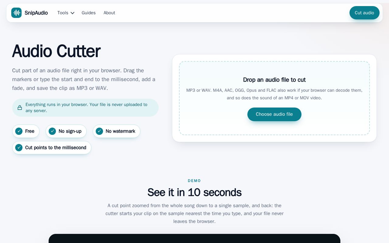 Preview of Browser Audio Cutter