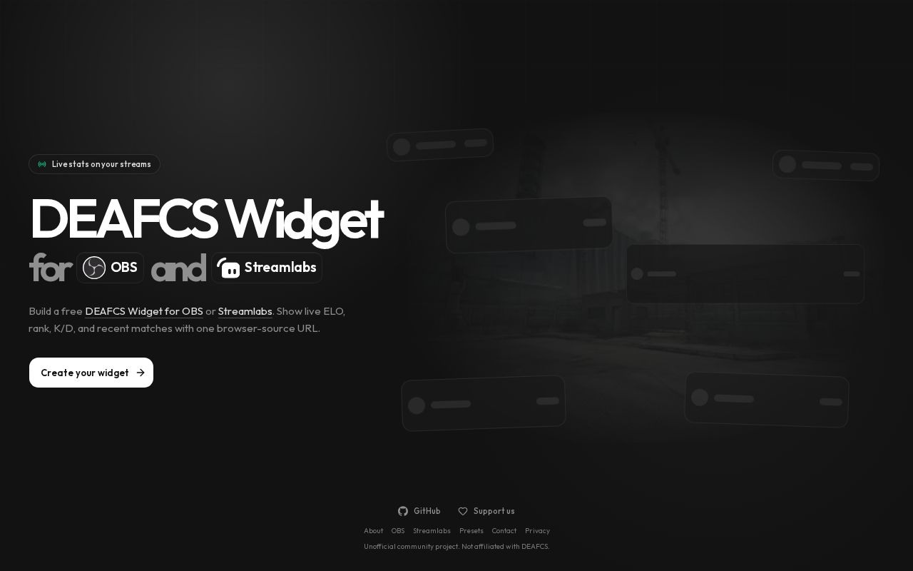 Preview of DEAFCS Widget