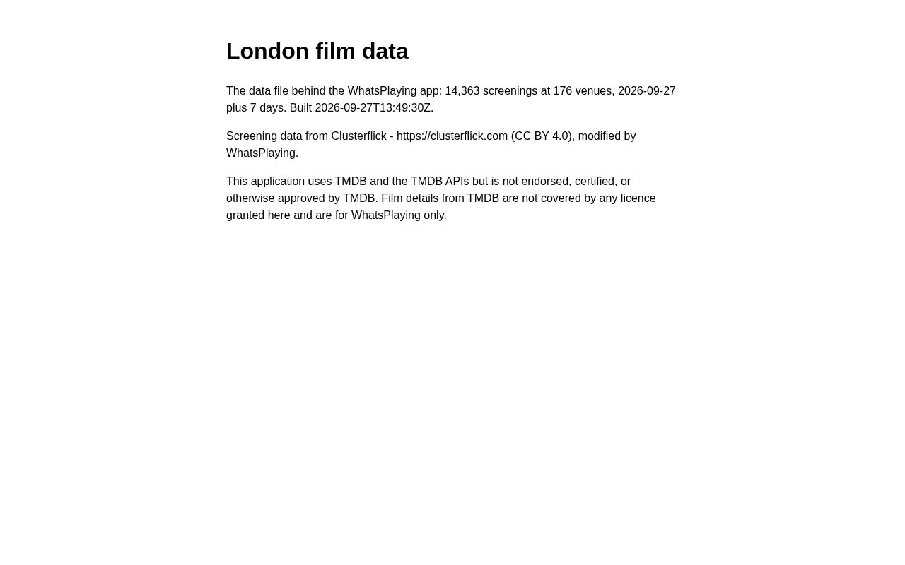 Preview of London Film Data