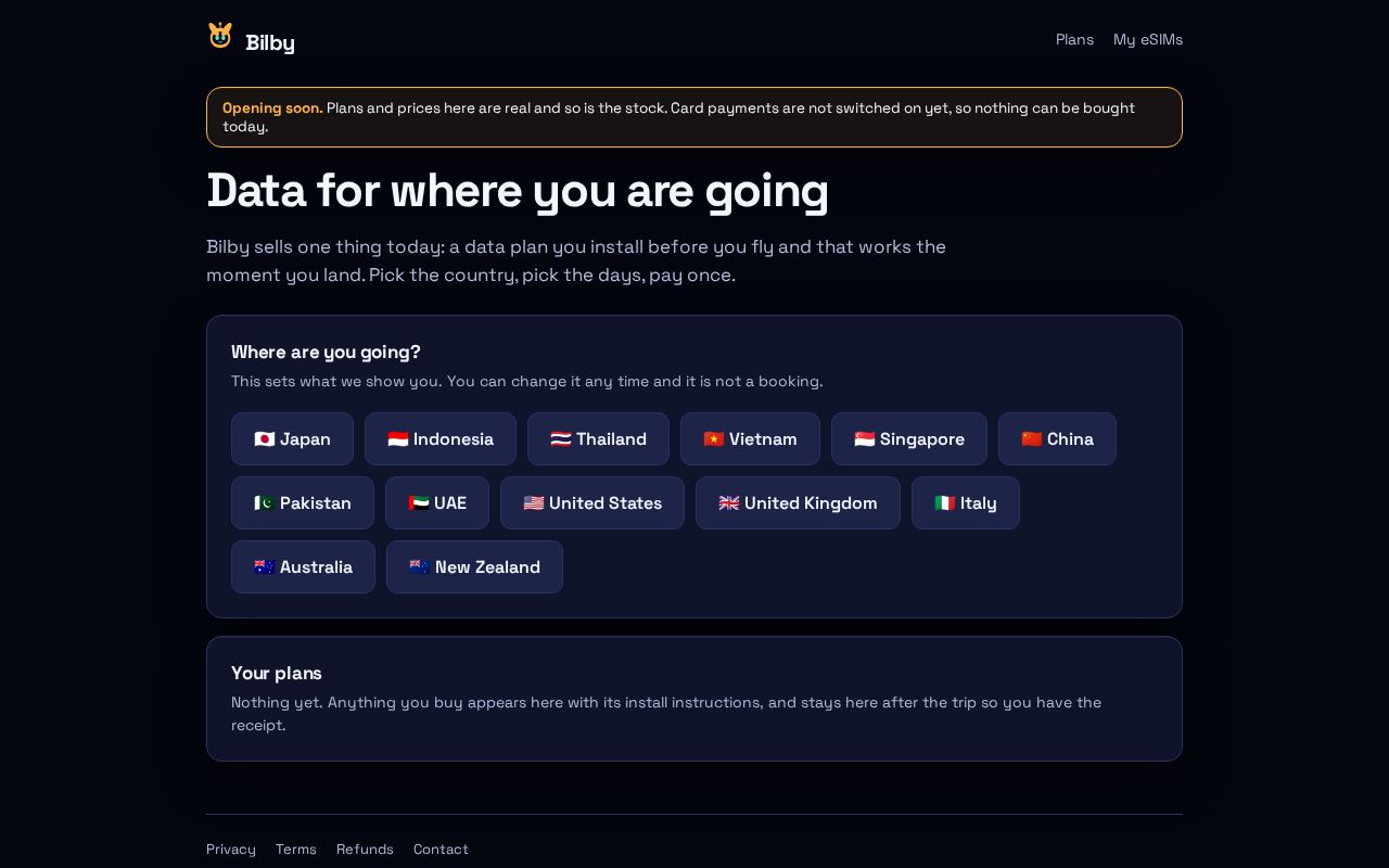 Preview of bilby esim project
