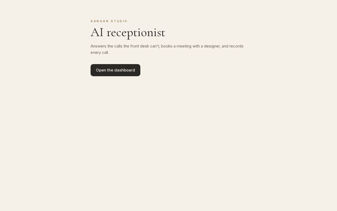Preview of Aangan Ai Receptionist