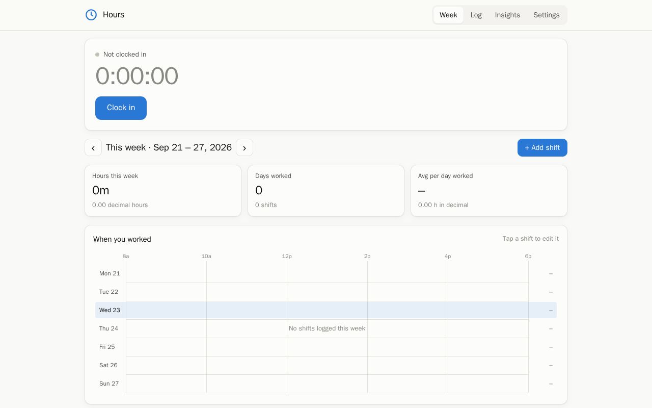 Preview of Hours Tracker
