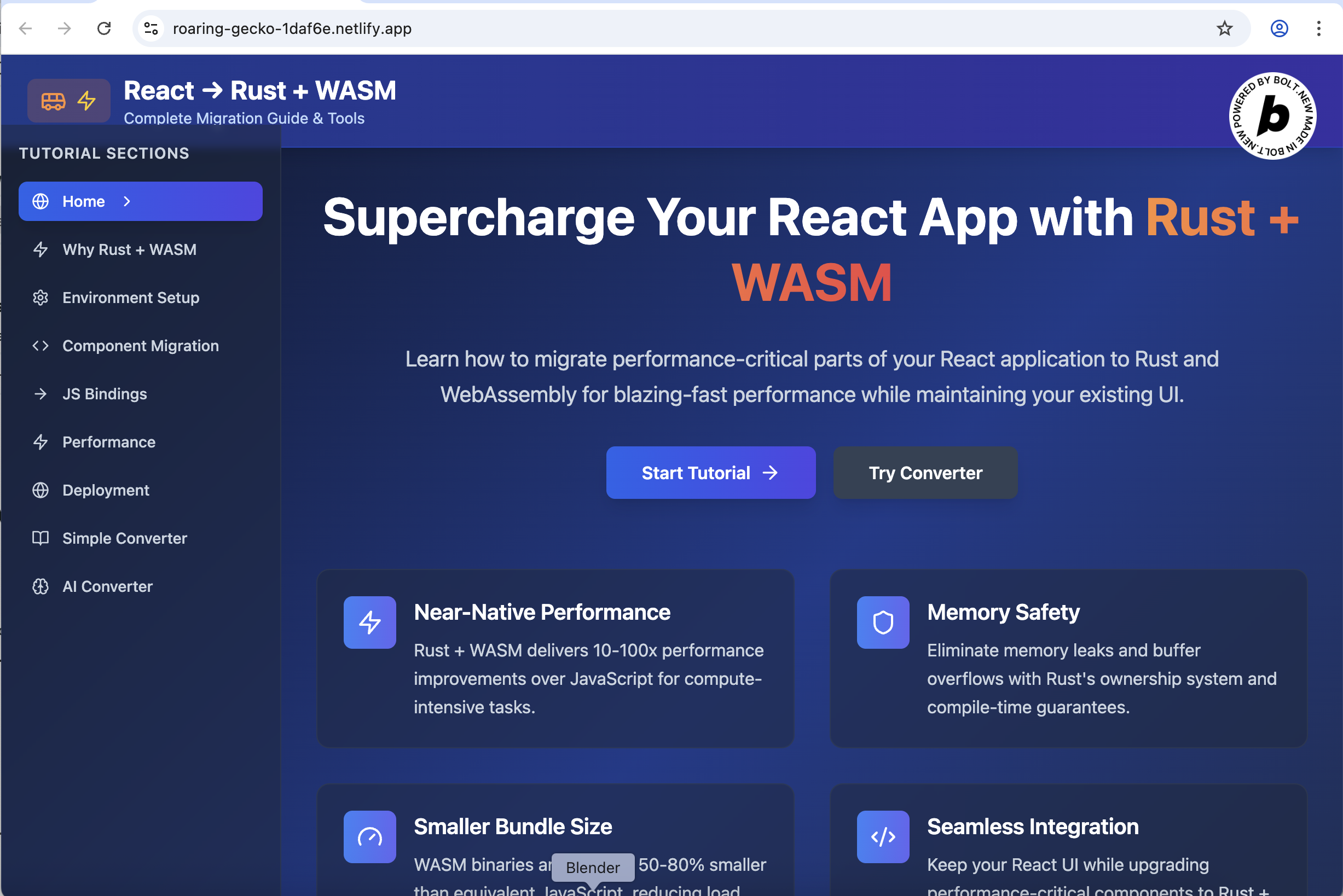 Preview of React to Rust + WASM Converter