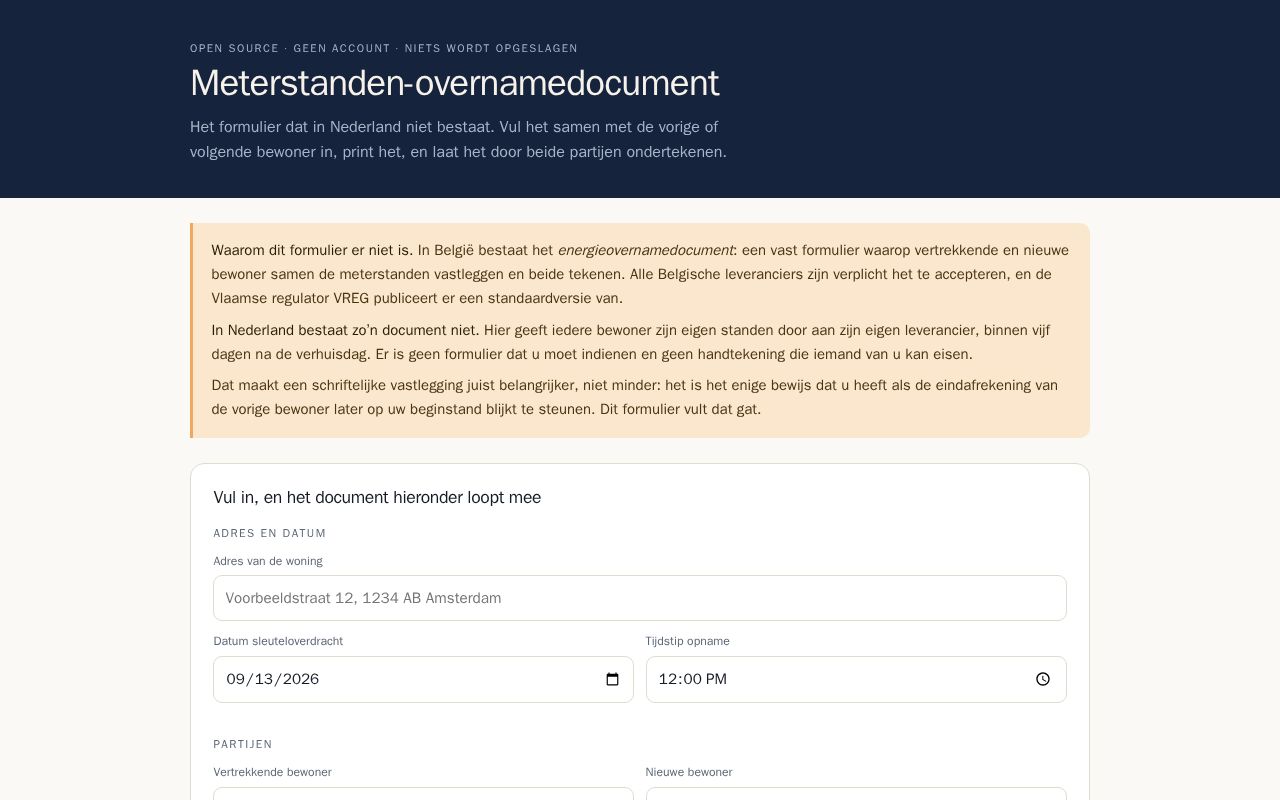 Preview of Energie Overnamedocument