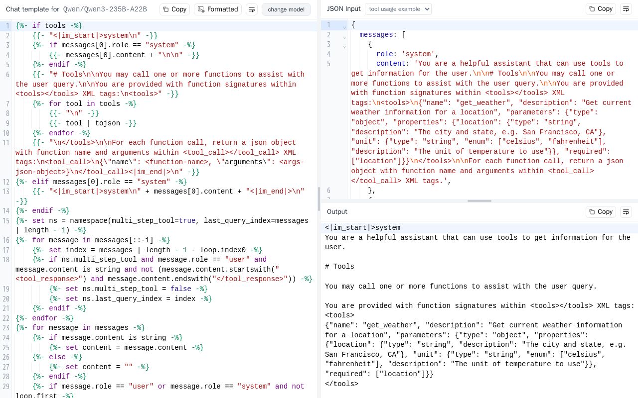 Preview of Chat Template Playground