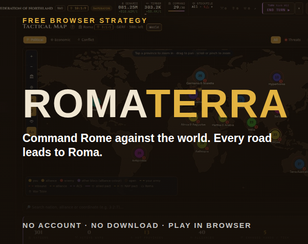 Preview of Romaterra - Free Roman Grand Strategy in Your Browser