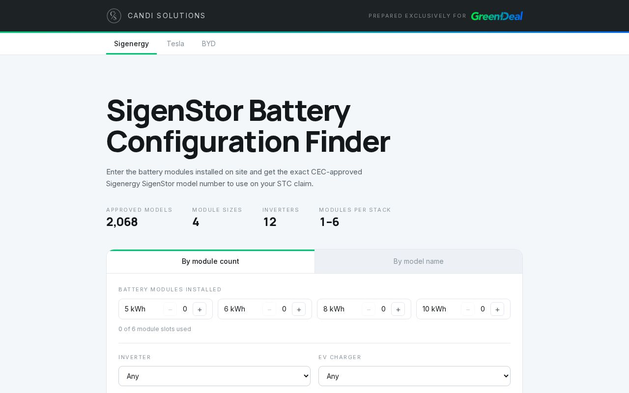 Preview of Sigen Configurator