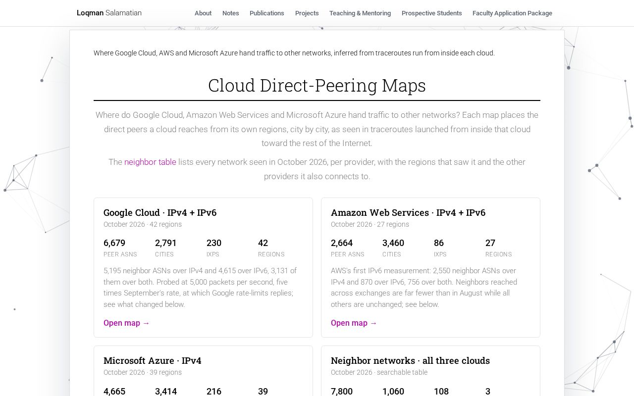 Preview of Cloud Direct-Peering Maps
