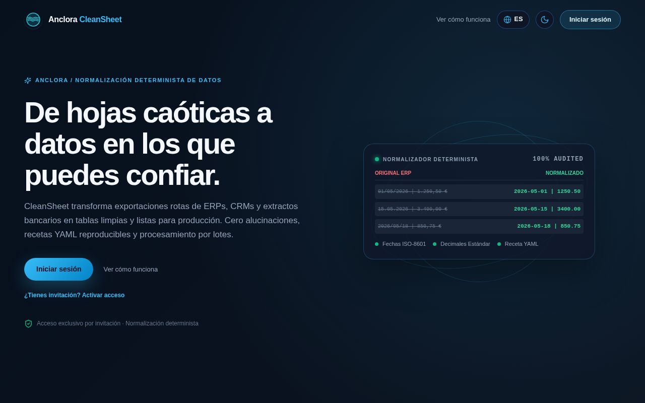 Preview of Anclora Clearsheet
