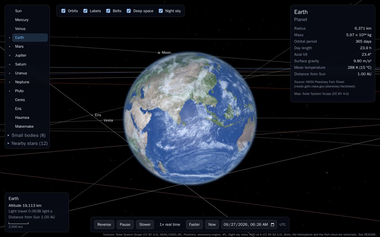 Preview of Solar System Explorer