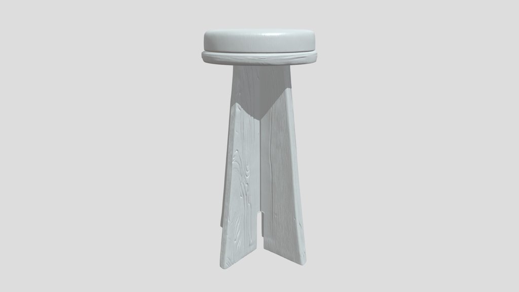 Preview of A wooden stool with padded seat