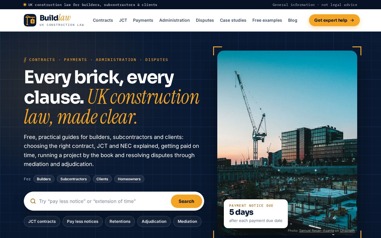 Preview of BuildLaw: UK Construction Law for Builders & Clients