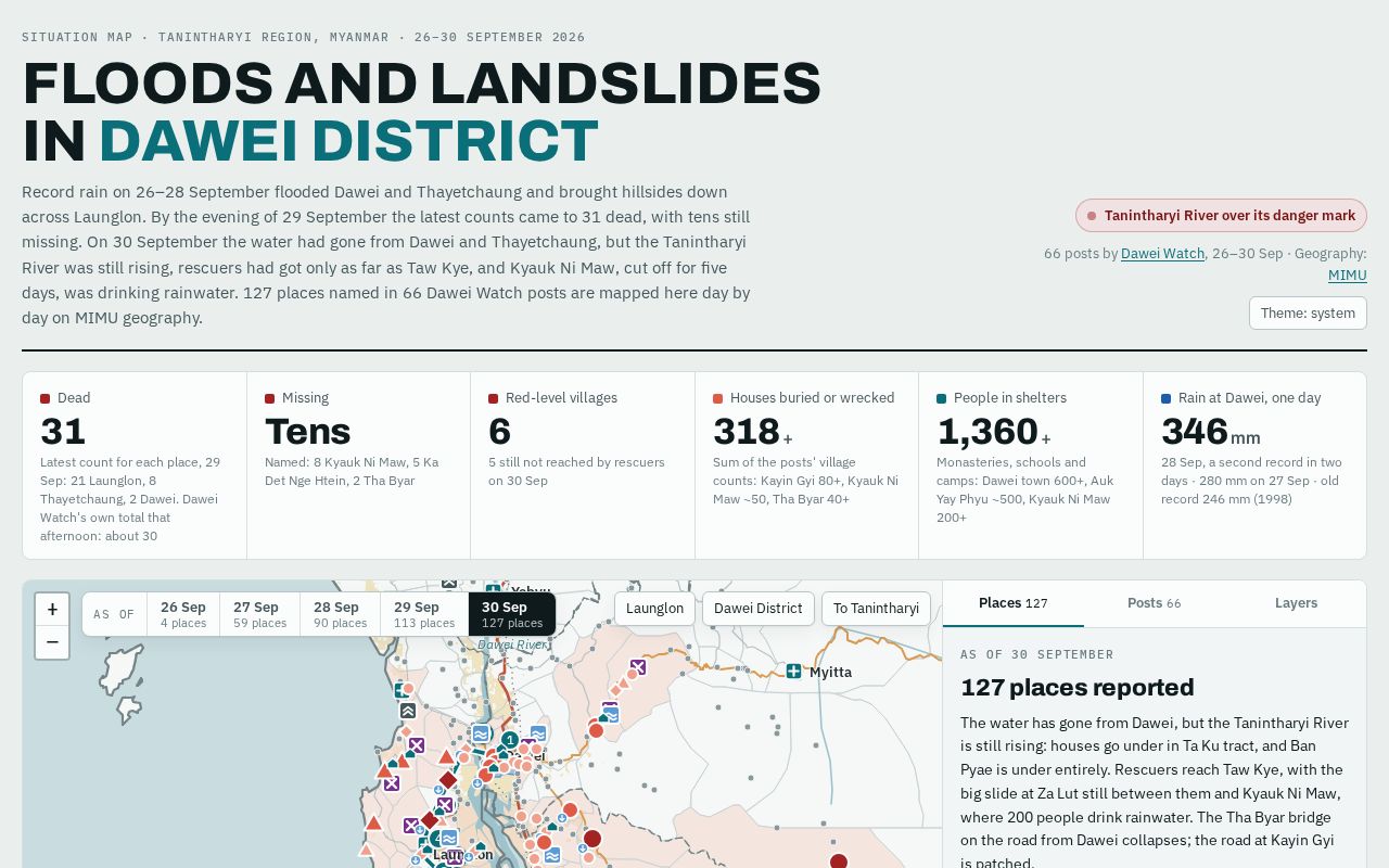 Preview of Dawei Flood Dashboard V4