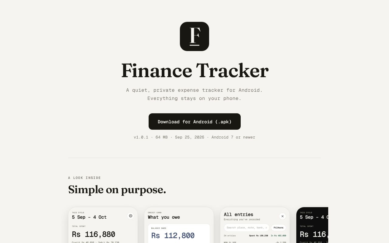 Preview of Finance Tracker
