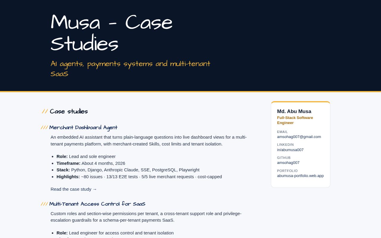 Preview of Case studies
