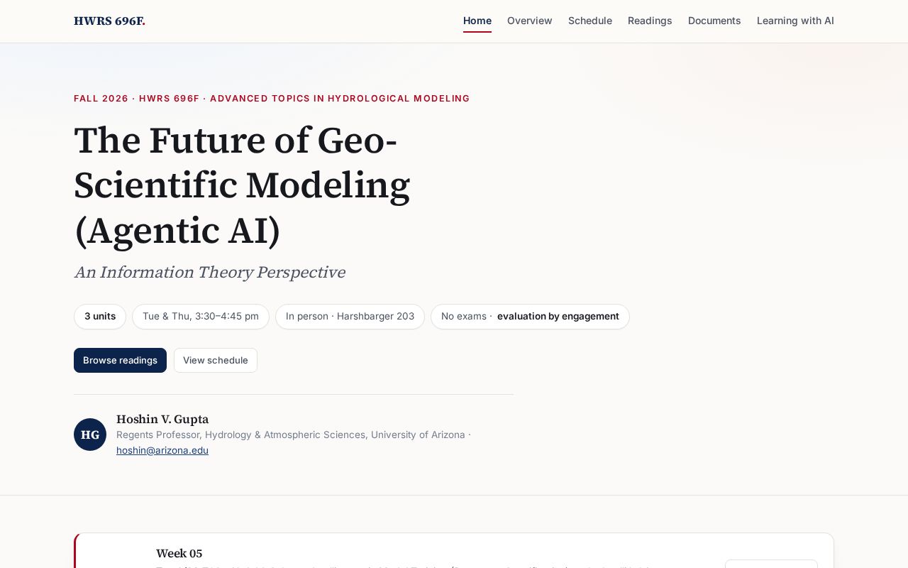 Preview of HWRS 696F - The Future of Geo-Scientific Modeling