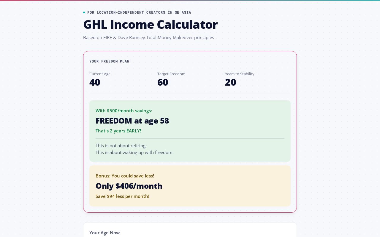 Preview of Ghl Income Calculator Brand Design