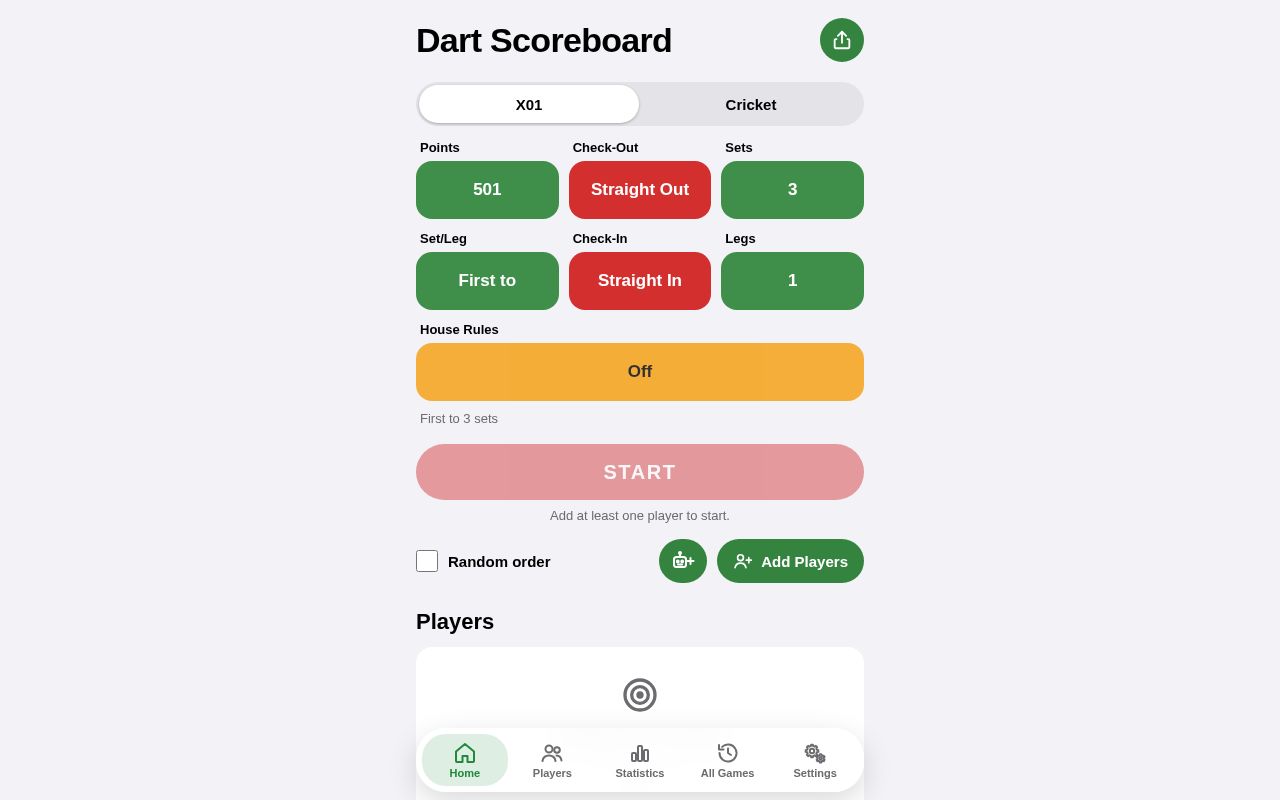 Preview of Dart Scoreboard