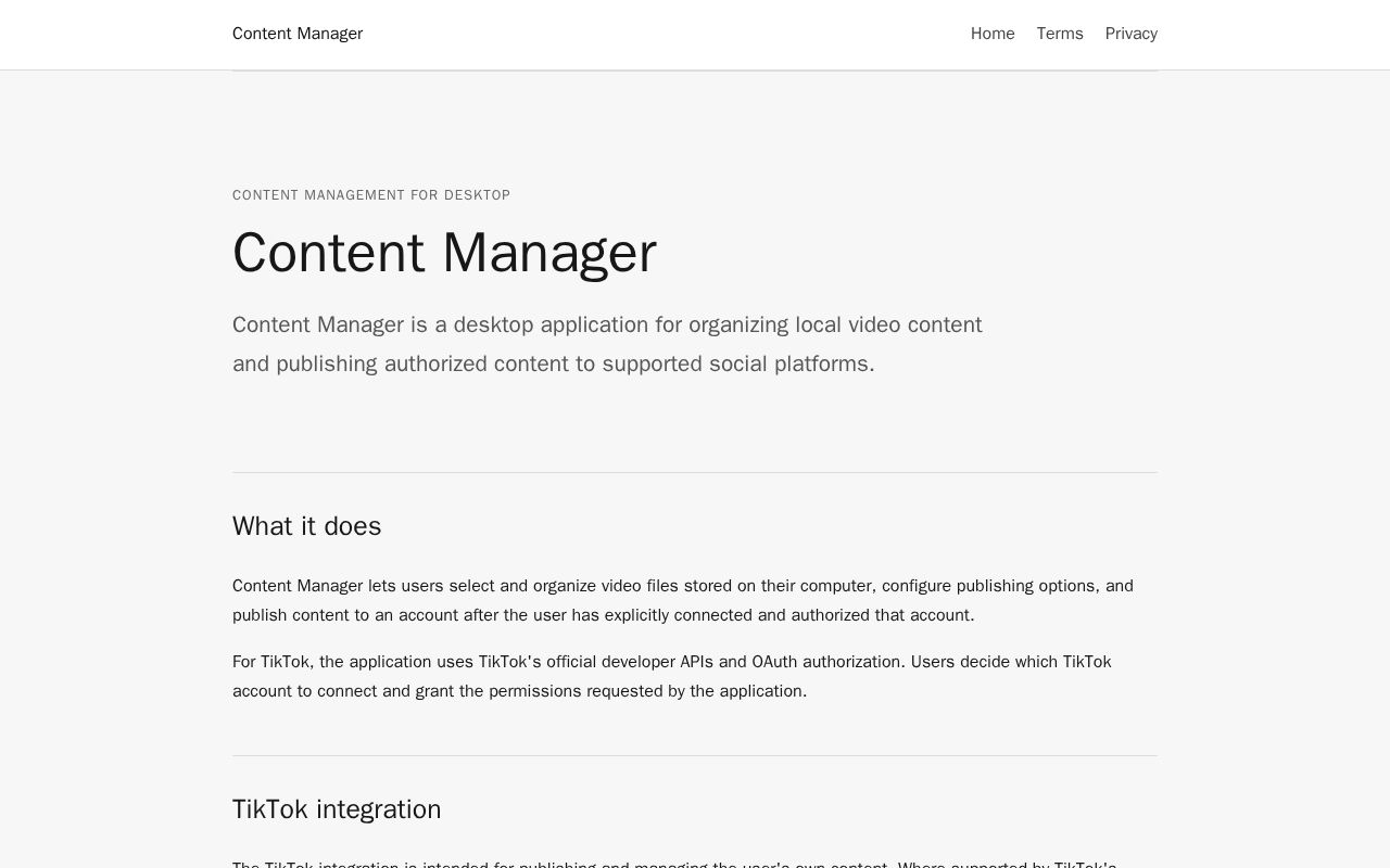 Preview of Content Manager