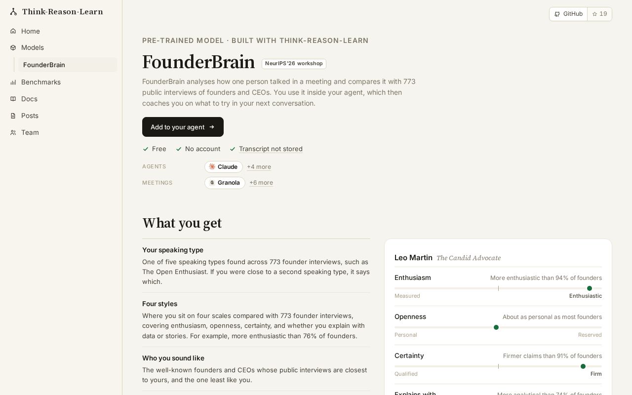 Preview of Founderbrain Plugin