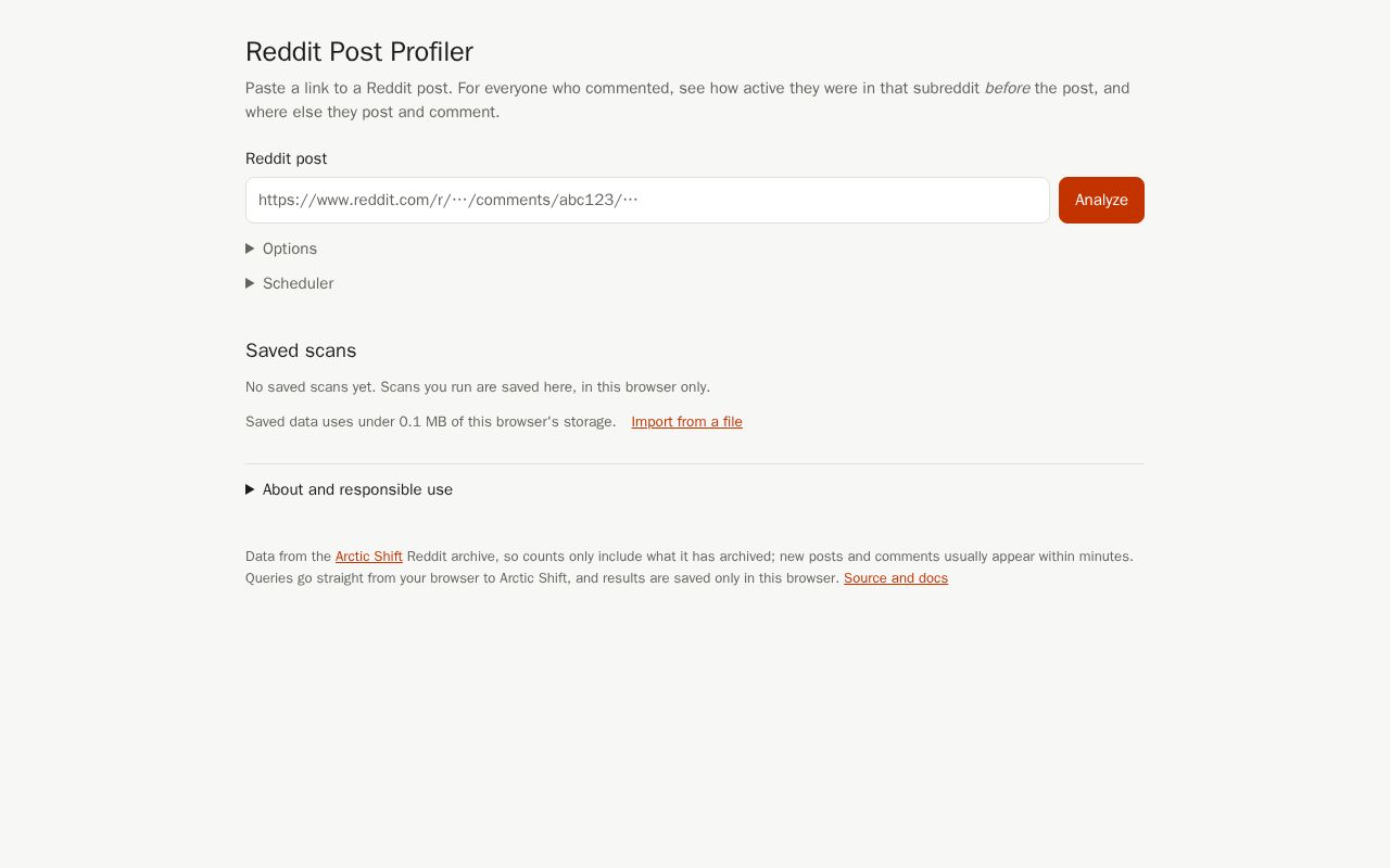 Preview of Reddit Post Profiler