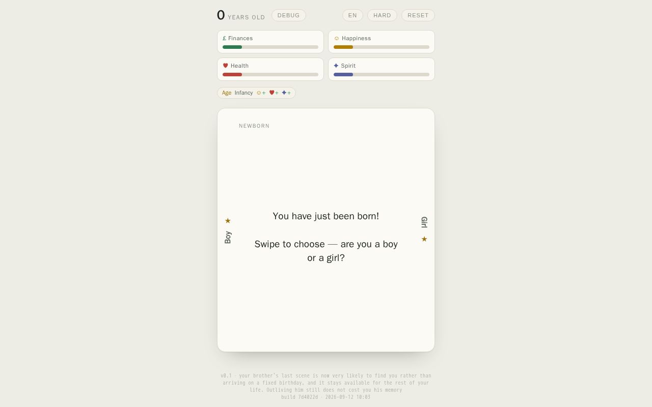Preview of A vibe coded card game of someone's life