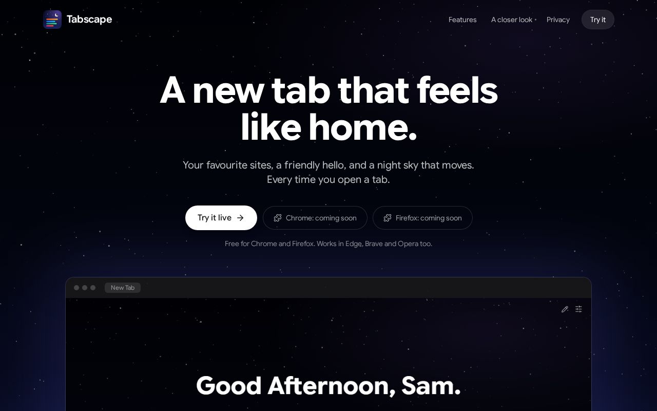 Preview of Tabscape
