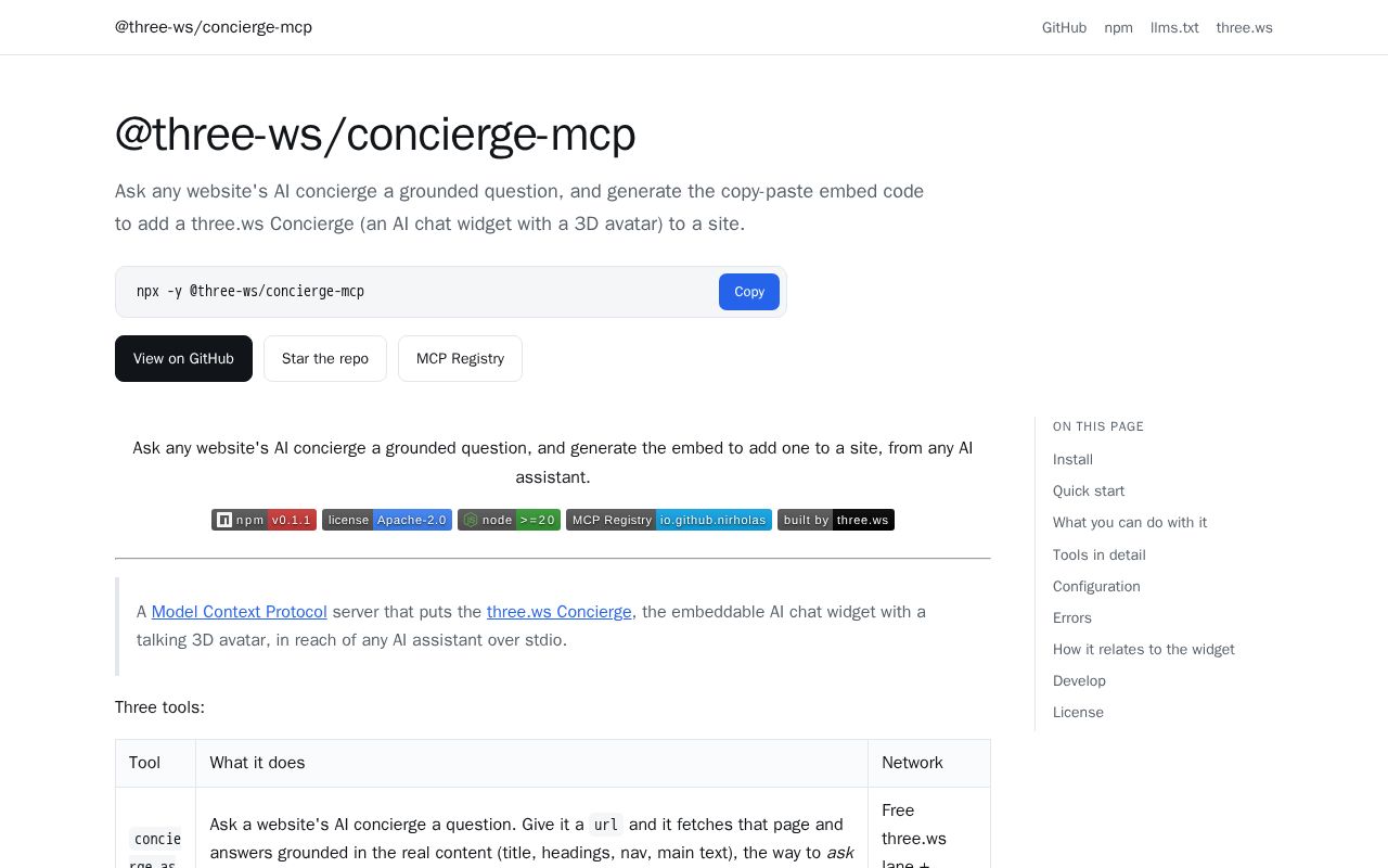 Preview of Concierge Mcp
