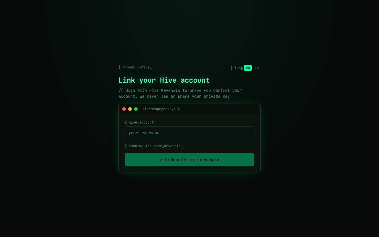 Preview of Hivescope Relay Web