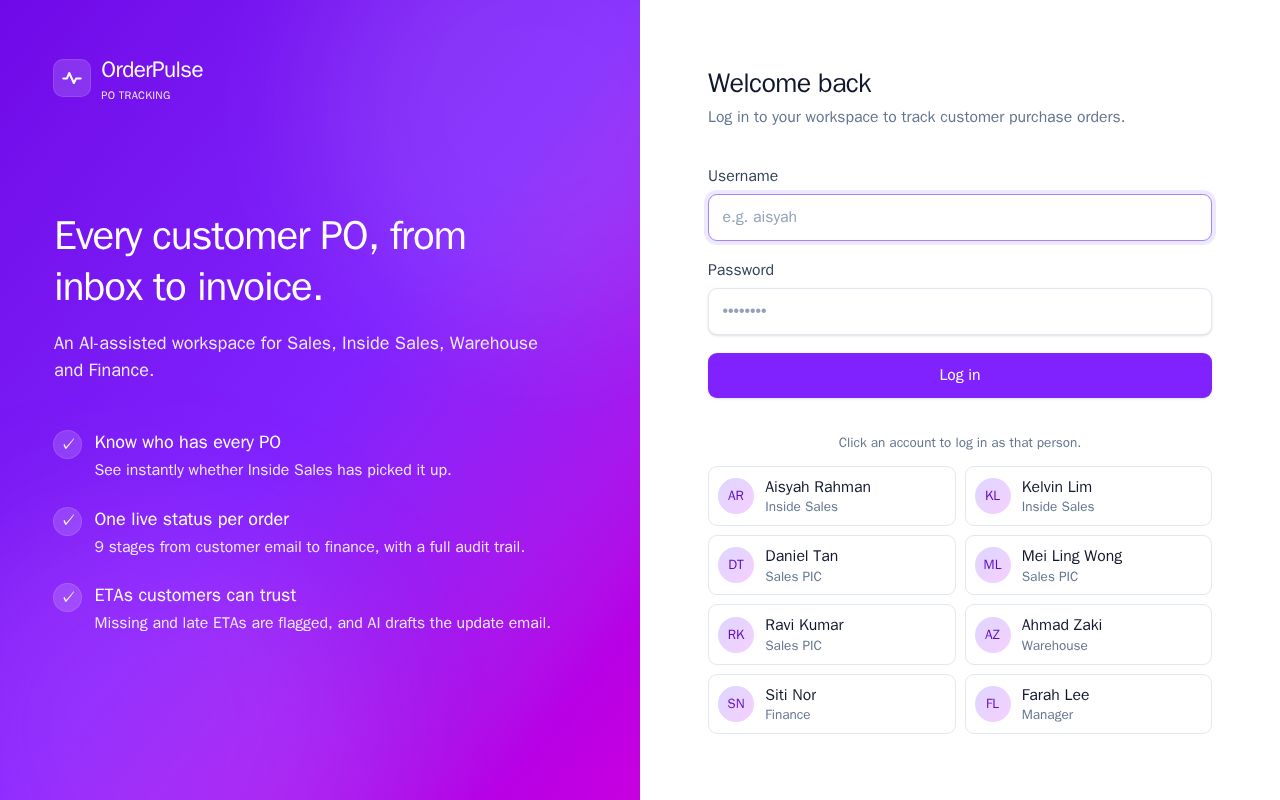 Preview of Orderpulse Po Tracking