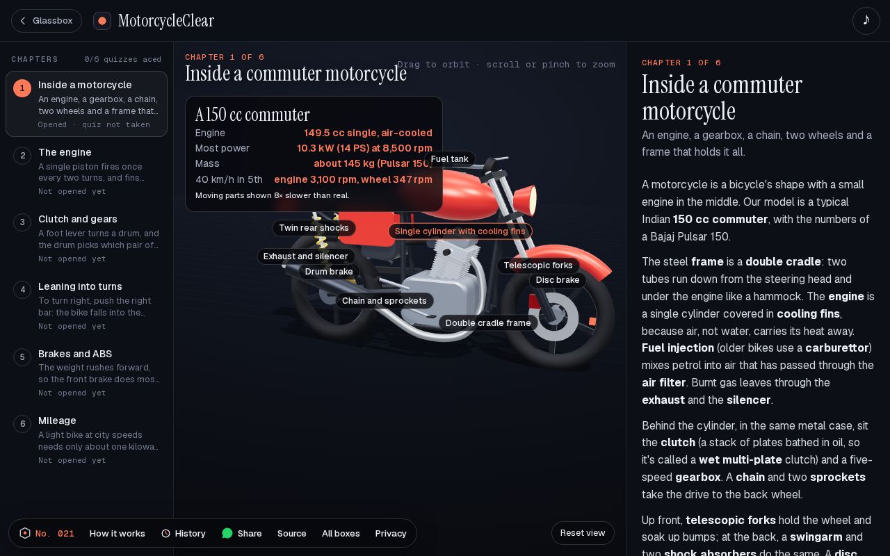 Preview of MotorcycleClear: How does a motorcycle work?