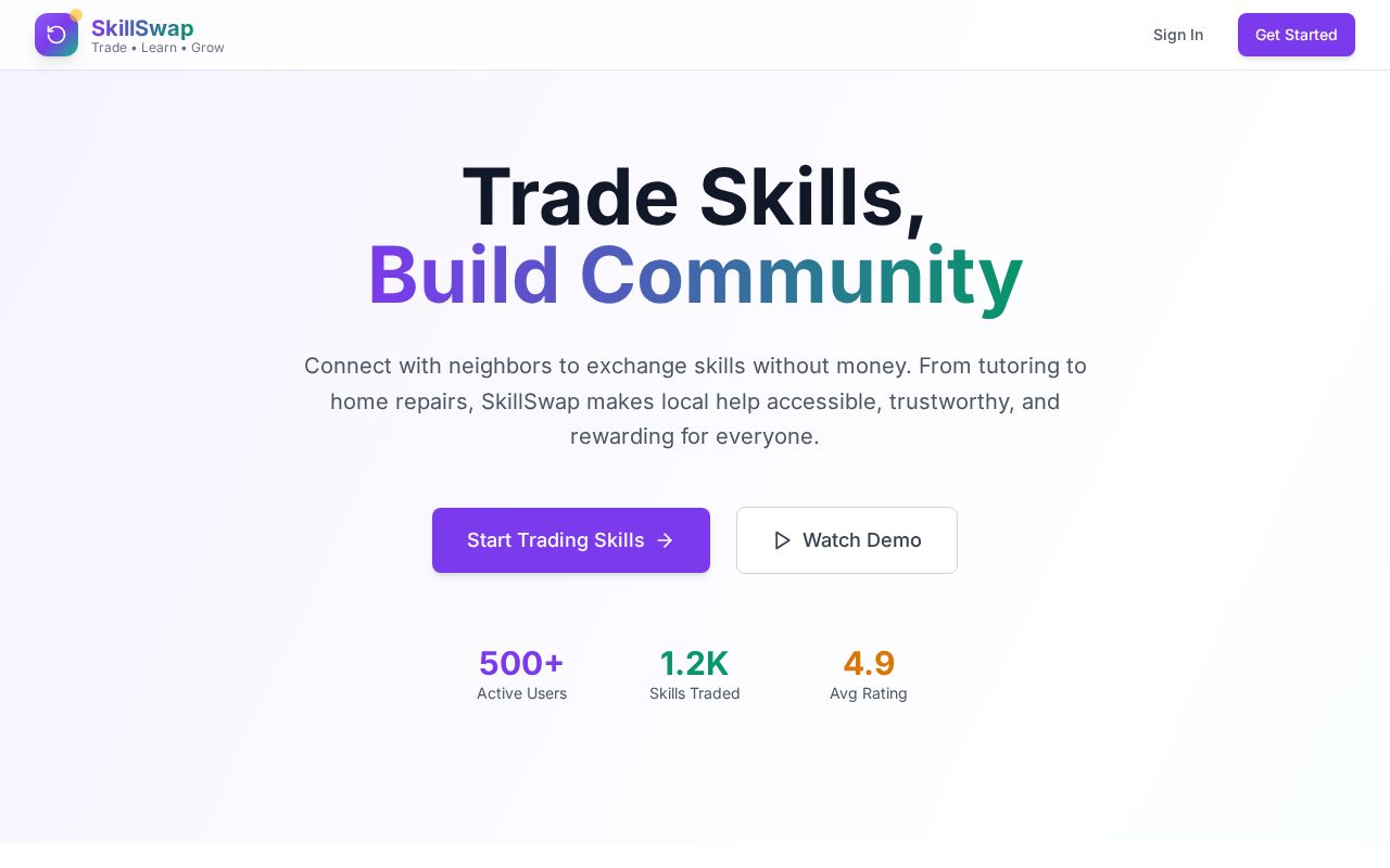 Preview of SkillSwap
