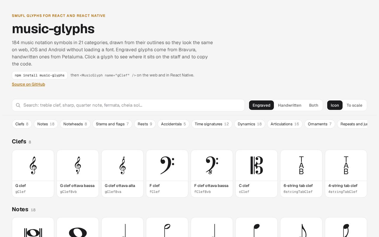 Preview of Music Glyphs