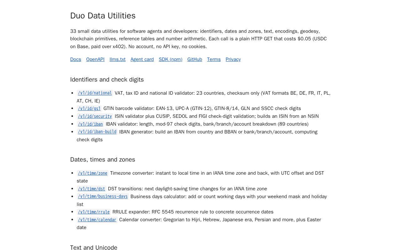 Preview of Duo Data Utilities