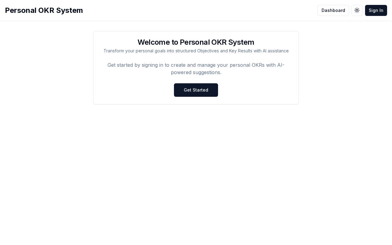 Preview of Personal OKRs