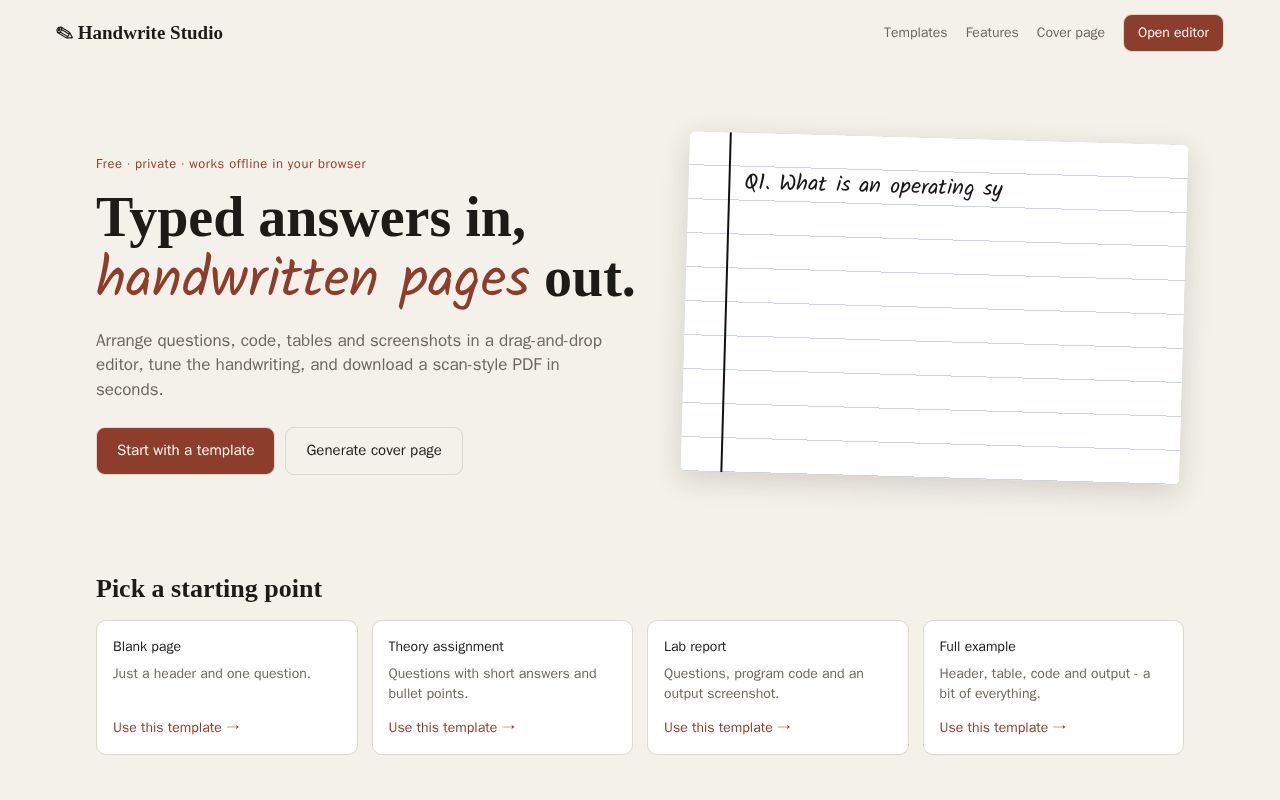 Preview of Handwrite Studio
