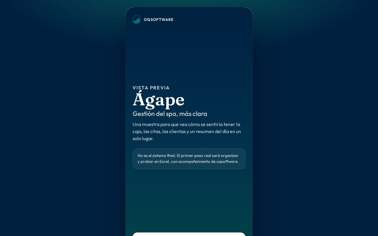 Preview of Prototipo de vista previa para Spa Ágape — oqsoftware