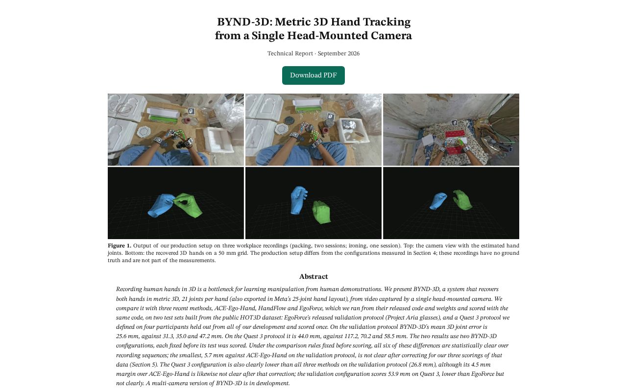 Preview of BYND-3D Technical Report