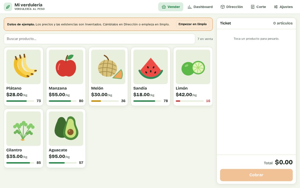 Preview of Verdulería al Peso