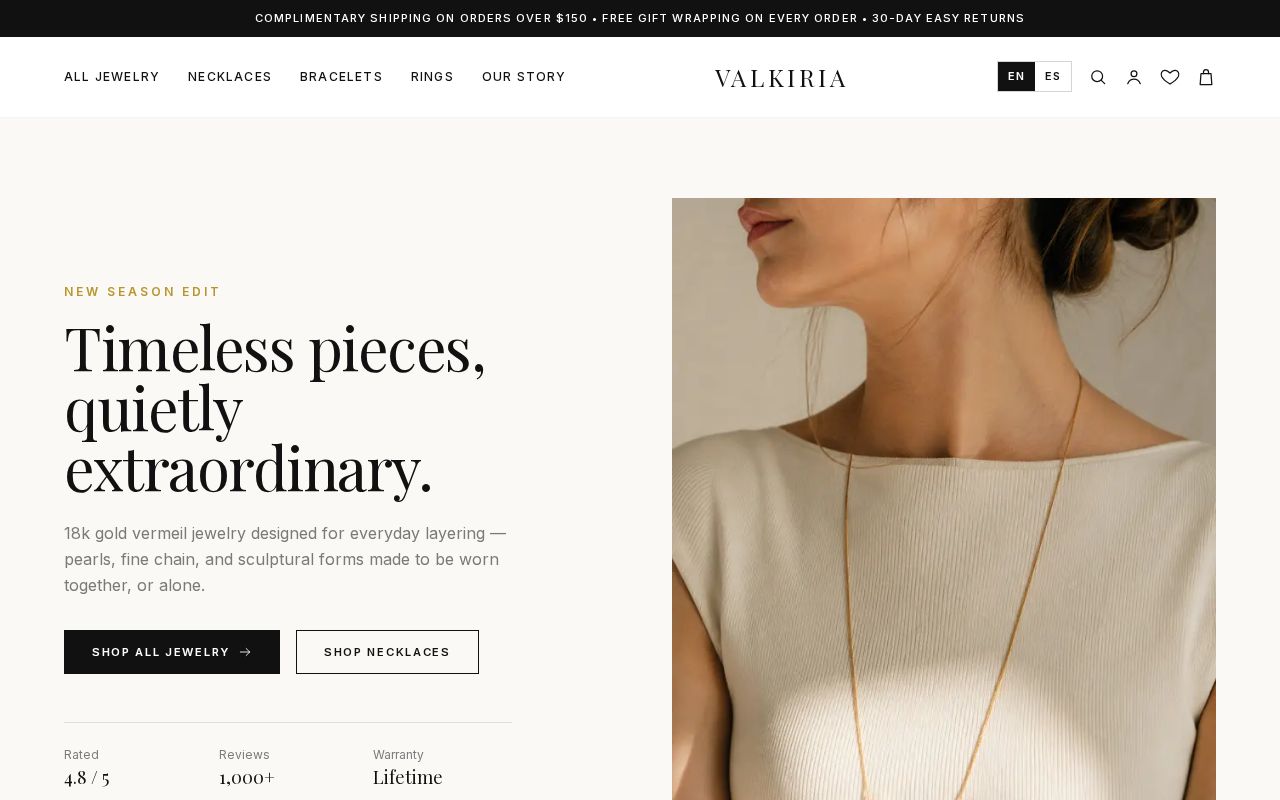 Preview of Jewelry Ecommerce Demo