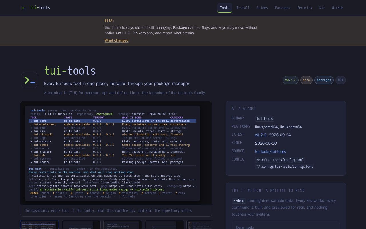 Preview of Tui Tools