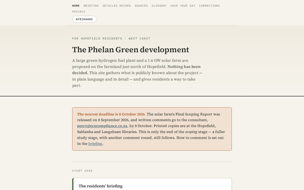 Preview of Phelangreen Site