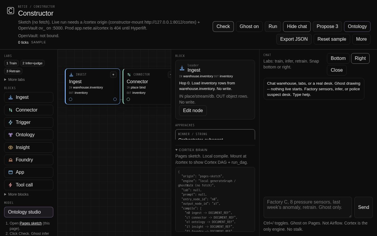 Preview of Netie-native constructor. Not n8n. Not a Cortex activeflow clone.